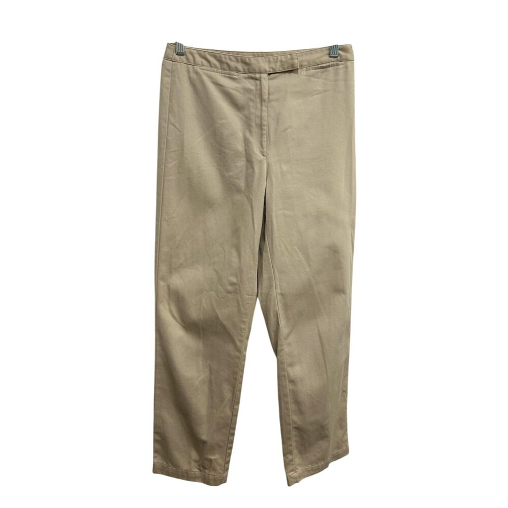 Liz Claiborne Audra Womens Beige Cotton Blend Pants Size 8 Short